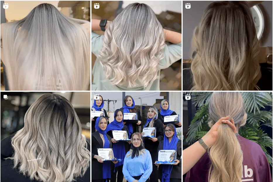 نمونه کار یکی از بهرتین رنگ کار مو در مشهد را مشاهده میفرمایید